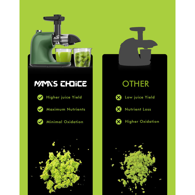 150w Cold Press Juicer Machine For Fruit & Vegetable, Anti-clog System, Easy To Clean, Green