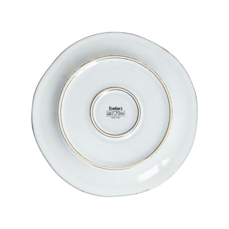 Set of 12 Dinnerware CHERVIL Stoneware Light, Blue