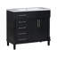 Meuble-lavabo de salle de bain avec lavabo en résine, armoire de rangement autoportante avec 2 tiroirs et un tiroir basculant