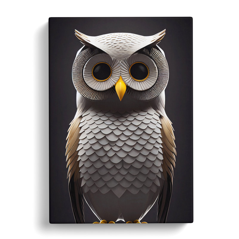 The Enlightened Owl - Wrapped Canvas, 50cm H x 35cm W x 3cm D
