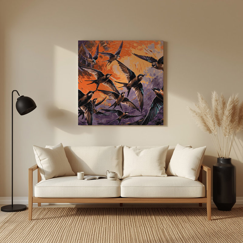 Art mural en métal oiseaux, H 12 po x l 12 po