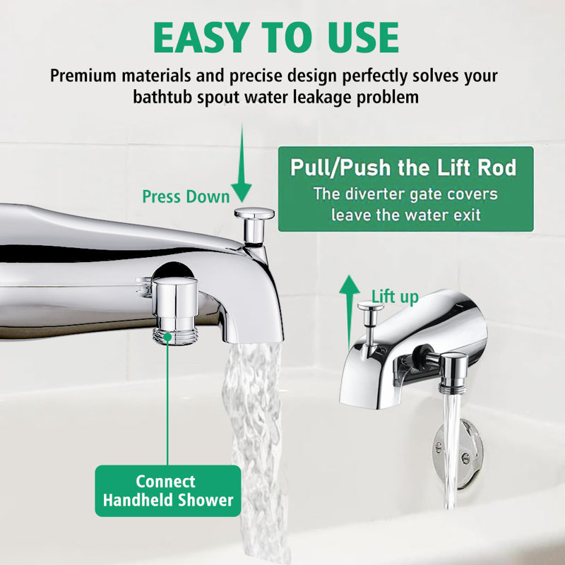Single Handle Wall Mounted Tub Spout Trim, Chrome