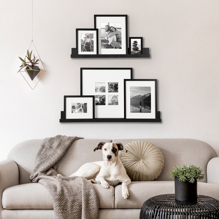 Kinchen 6 Piece Matte Gallery Wall Frame Set Three Posts Color: Black