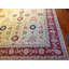 Tapis unique en laine noué à la main beige / rouge / noir de 8 pi 10 po x 11 pi 7 po