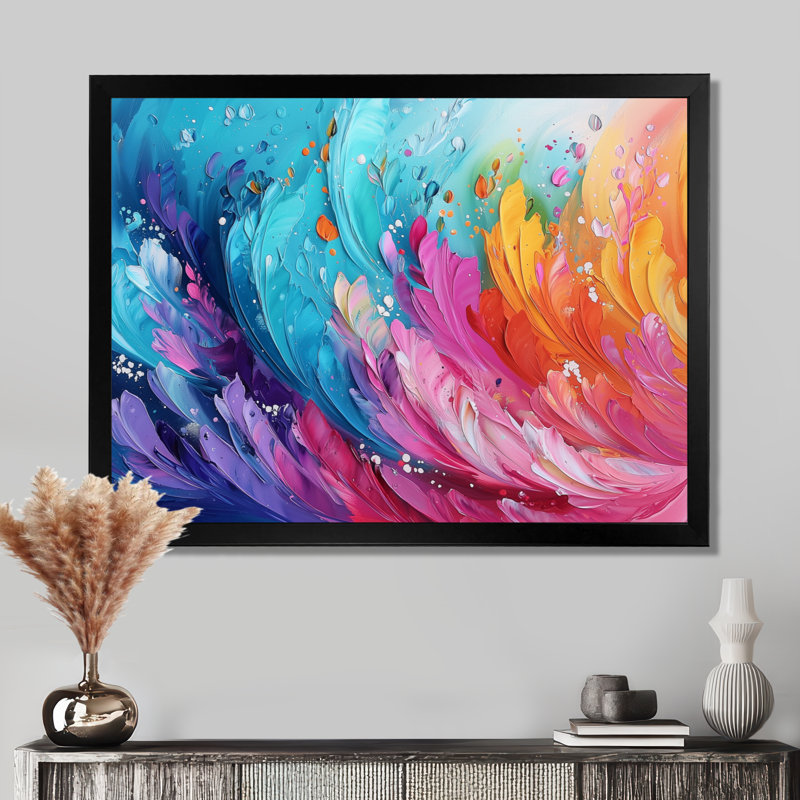 Nurul bleu et mauve arc-en-ciel Dream Op Art Fragments II - Op Art, art mural sur toile, Noir, noir, noir, noir