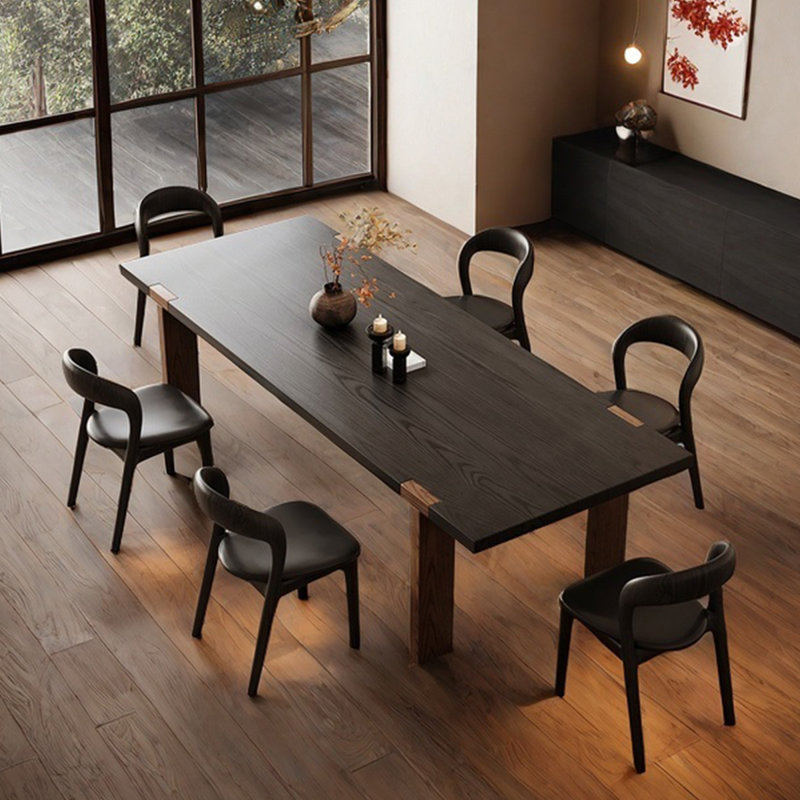 Table de salle à manger en bois de frêne, H 29,53 po x L 62,99 po x l 31,5 po