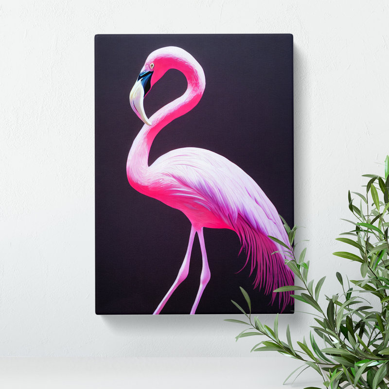 Bewitching Flamingo - Wrapped Canvas, 76cm H x 50cm W x 3cm D