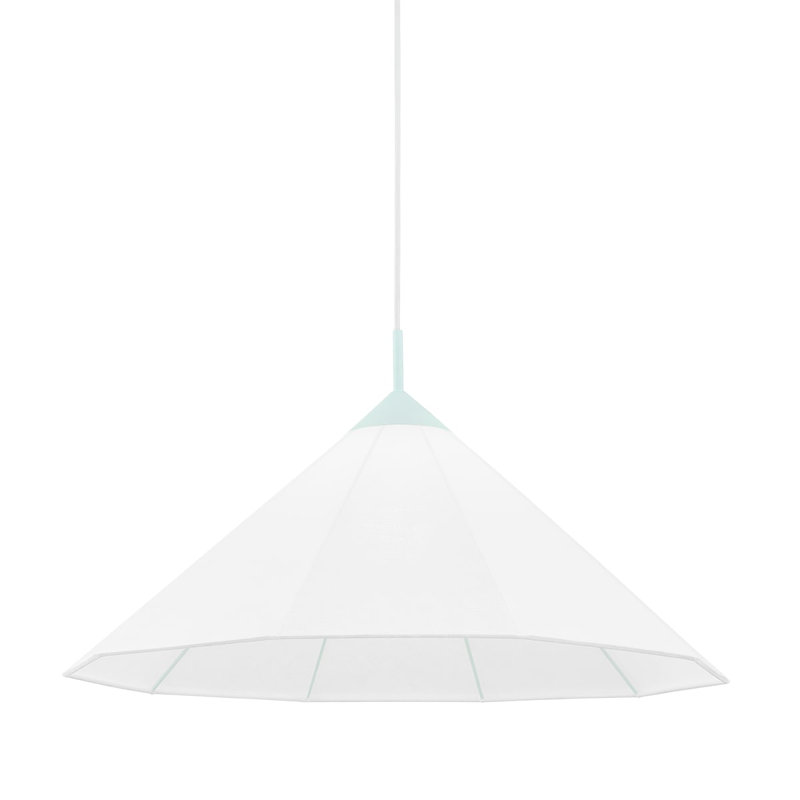Luminaire suspendu conique à 1 lumière, H 16 po x l 28 po x P 28 po, G40, Bleu