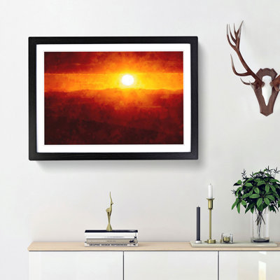 Sunset over the Hills - Picture Frame Painting Print