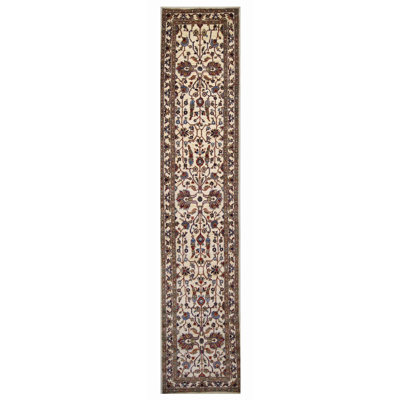 Hand Knotted Wool Area Rug in Beige