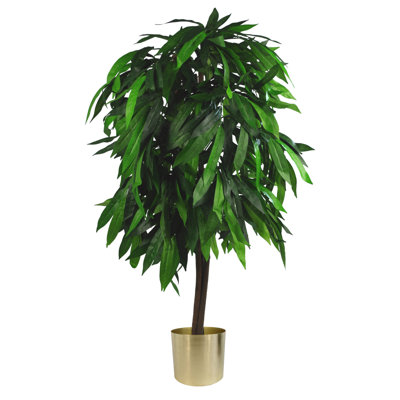 Faux Plant in Metal Planter