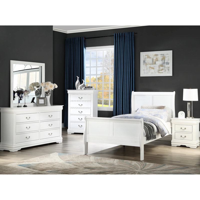 Lit simple en bois massif blanc pour chambre à coucher, conception, pieds de support, anglais, lit de base de base requis, bois, composant transitionnel