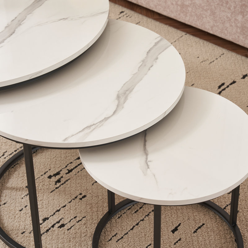 Ivy Bronx Modern Nesting Round Coffee Table (Set of 3) & Reviews | Wayfair