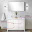 Meuble-lavabo double blanc 48 po x 20 po, comptoir en quartz, robinet en nickel brossé, miroir 43 po - résistance aux égratignures et aux taches pour une salle de bain luxueuse et durable-1841072078