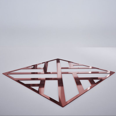 Killeen Decorative Fretwork Acrylic Wall Panels, Large, 23 3/8"W x 23 3/8"H x 1/8"T, Rose Gold Mirror