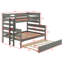 Lit superposé simple au-dessus d'un lit double avec lit gigogne Leda Kids-462751441