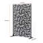 Écran d'intimité en métal, panneau d'intimité extérieur noir 47 po x 76 po pour patio (51,58 po x 26,38 po x 5,12 po, 40,86 lb) - Idéal pour les espaces de jardin / cour / extérieur, métal galvanisé (antirouille), base stable de 20 po, multiple Méthode d'installation