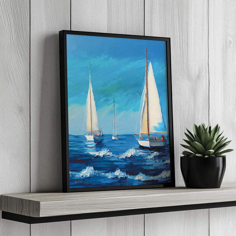 «Sailing the Day Away» par Seven Trees Design, reproduction d'art, Brun, L 18 po x H 24 po, Impression encadrée