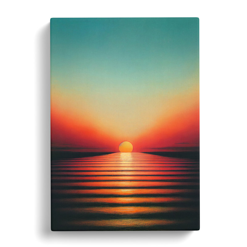 XV1022-3750X Resplendent Abstract Ocean Sunset - Print, Wrapped Canvas, 50cm H x 35cm W, No Matte