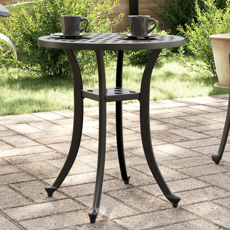 Angalena Round Outdoor Dining Table , 48cm cm W 48cm cm D, Black/Black
