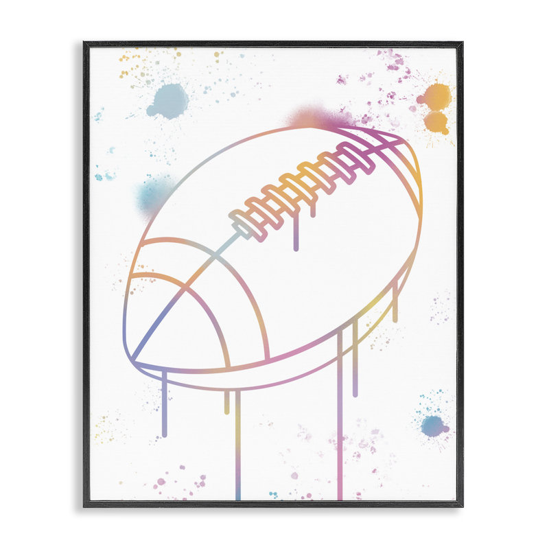 Estampe numérique Graffiti Football, par Marcus Prime, H 14 po x l 11 po, Giclée encadrée noir minuit