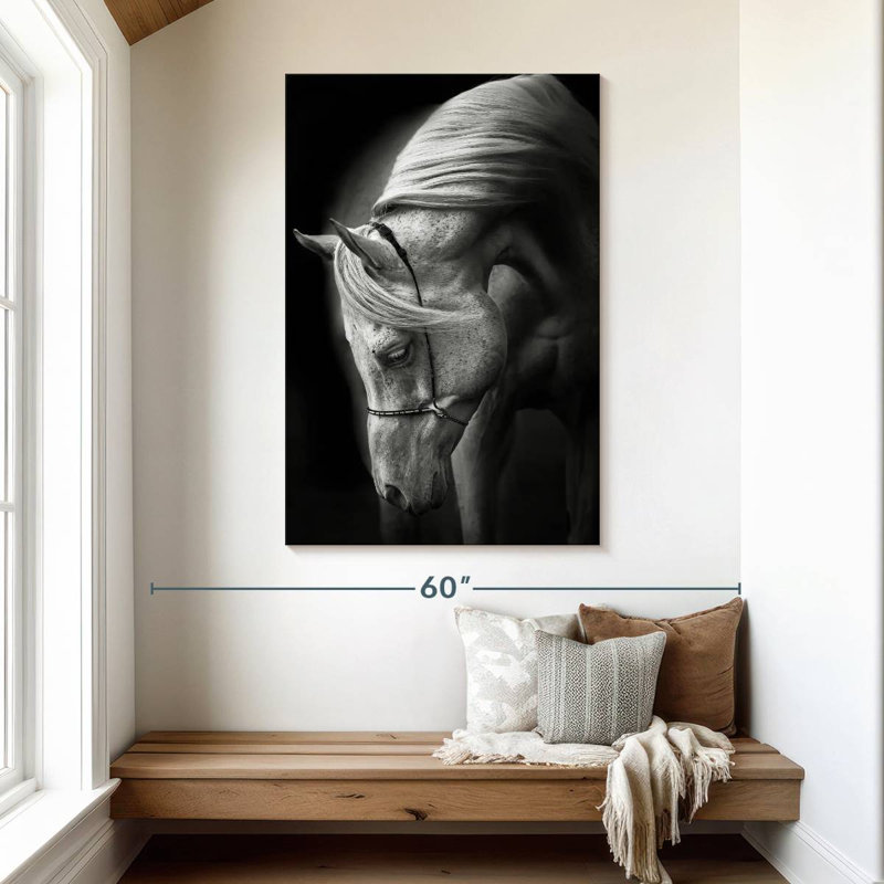 Brampt Pure White Stallion, 48" H x 32" W