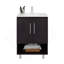 Meuble-lavabo autoportant en résine Conrad avec armoire à une porte et tablette ouverte Conrad