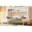 Lit escamotable simple avec tablettes, lit escamotable en métal au design pliable et peu encombrant, blanc