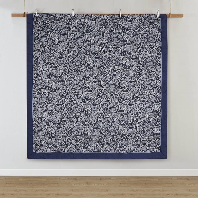Ensemble d'édredon avec draps en coton de 12 pièces Aubrey, Édredon pour grand lit + 11 pièces supplémentai, Bleu marine