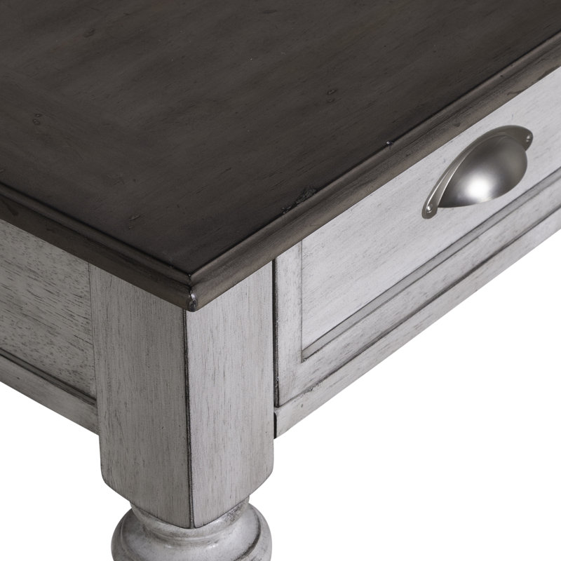Cassady Drawer End Table w/ Shelf, White