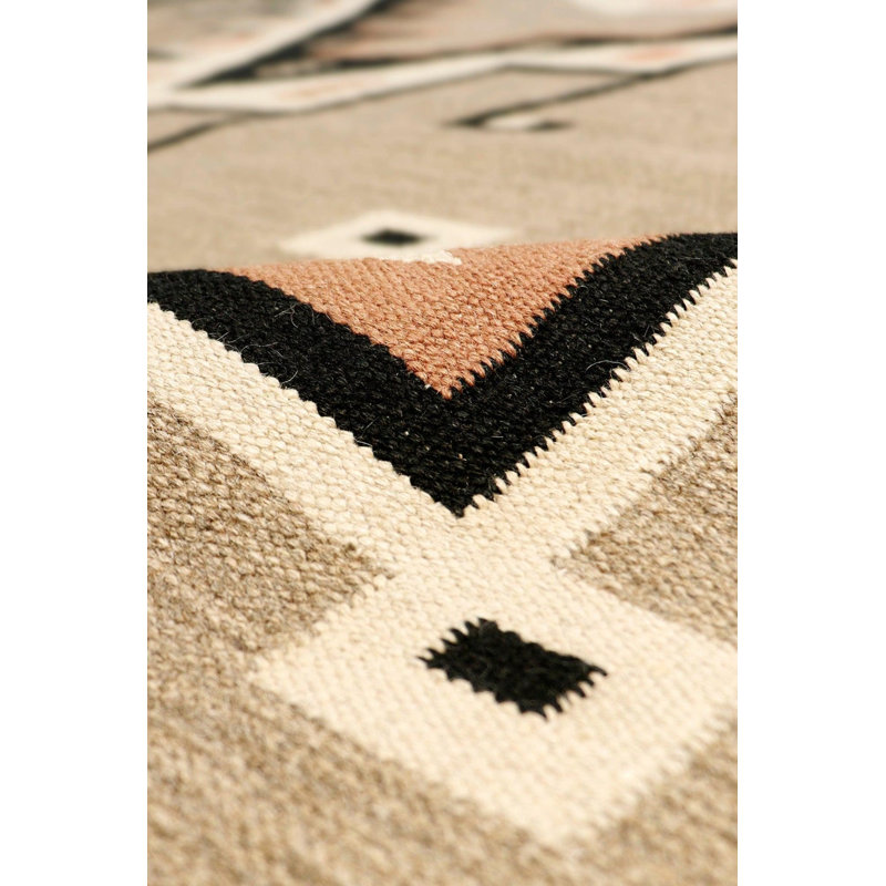 Canvello Navajo Style Hand-Woven Wool Mocha Area Rug- 8'9" X 11'11"
