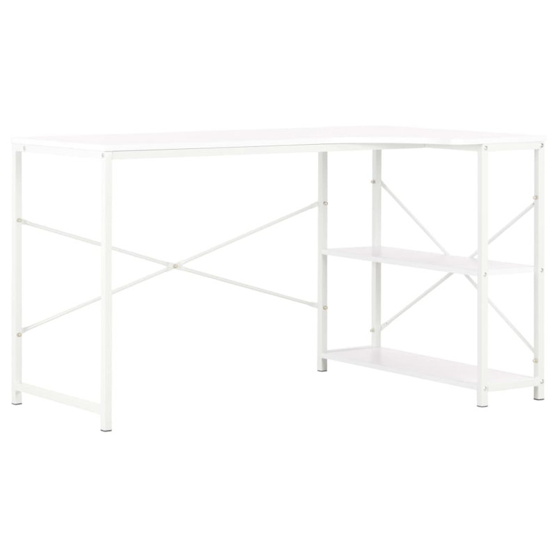Mansell Metal Base Computer Desk, White, 70cm H x 120cm W x 72cm D