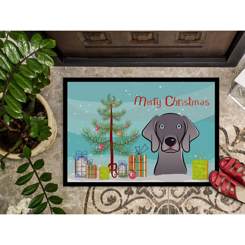 Tapis de porte d’extérieur anti-dérapant pour arbre de noël et weimar, Rectangle 2 pi x 3 pi