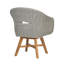 Chaise de salle à manger d'extérieur avec coussin, ensemble de 2, beige + gris cendré + naturel