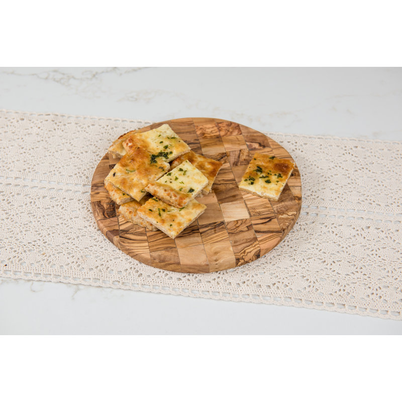Olive Wood Round Mosaic Board