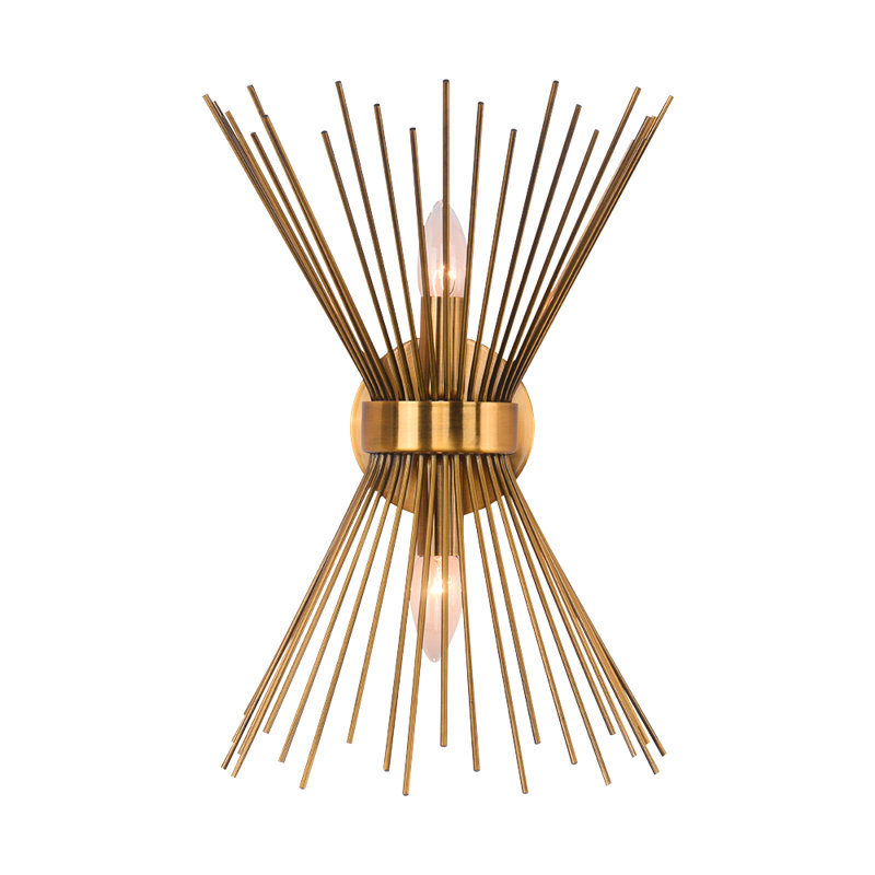 Awendela 2-Light Modern Starburst Metal Armed Sconce
