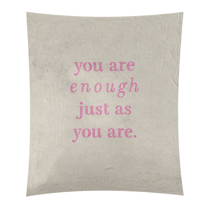 En polyester, vous êtes assez tapisserie quot, H 104 po x l 88 po, Blanc / Rose