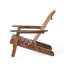 Chaise Adirondack pliante rustique en bois d'acacia Teigan avec accoudoirs larges et conception traditionnelle à lattes pour la cour, le jardin et la terrasse-350117680