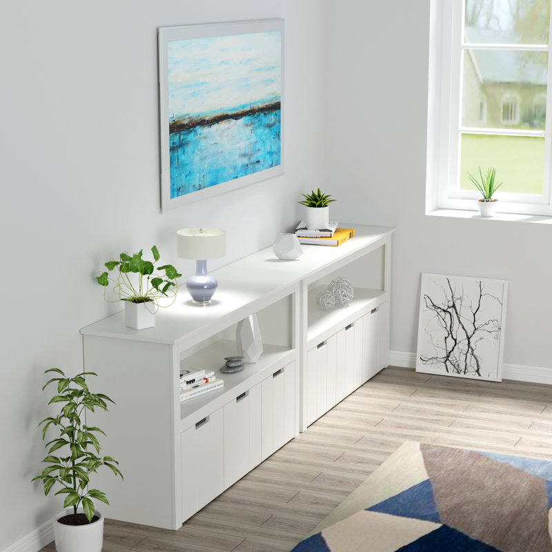 Bayze White Bookcase with Removable Drawers | Wayfair