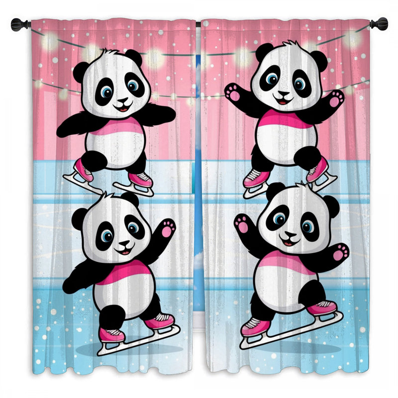 Rideaux de fenêtre Panda, 20 po x 50 po - 2 panneaux, Obscurcissement de chambre