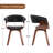 Modern Upholstered Dining Chairs, Black Faux Leather With Wooden Legs, Soft Padded Seat And Back, Scandinavian Kitchen And Dining Room Side Chairs​​-864837338-864750633