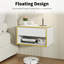 Ensemble de chambre à coucher 3 pièces Smart Bed en cuir avec 2 tables de chevet flottantes à DEL-156160485-156160480