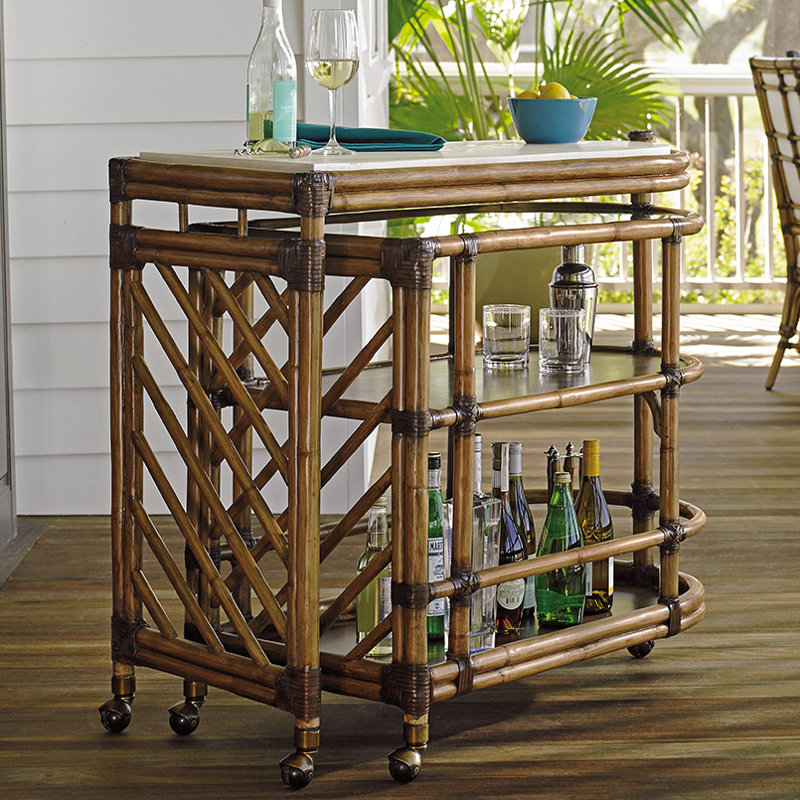 Twin Palms Solid Wood Bar Cart