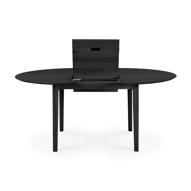 Bok Round Solid Oak Dining Table, Black