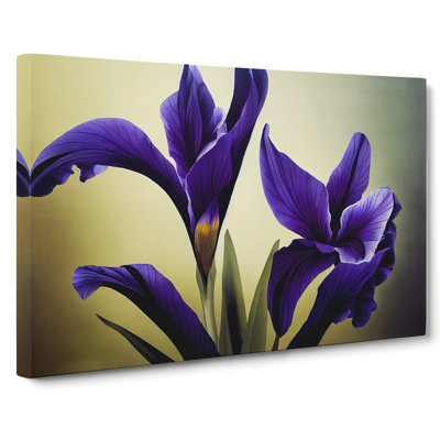 Picturesque Iris Flowers - Wrapped Canvas