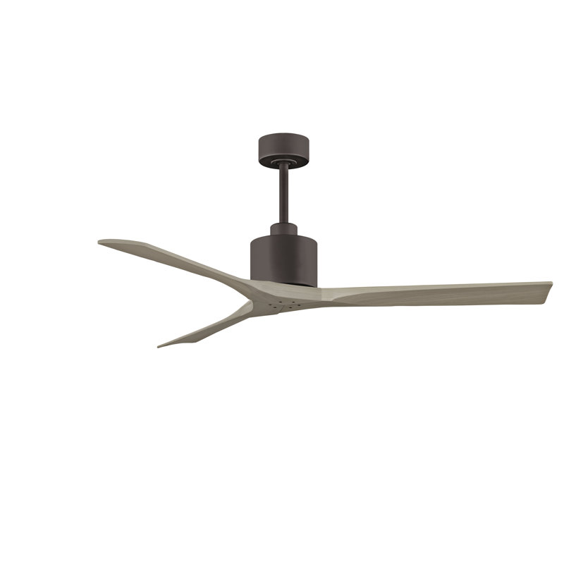 Nan Ceiling Fan In Textured Blades, Textured Bronze, Gray Ash Tone, 60"