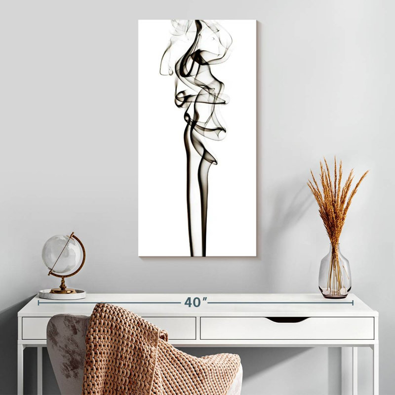 Abstrait noir fumée - sensuel, H 30 po x l 15 po