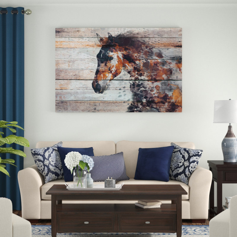 « Fire Horse » d'Irena Orlov - impression sur toile, H 30 po x l 45 po, Toile tendue, Sans cadre