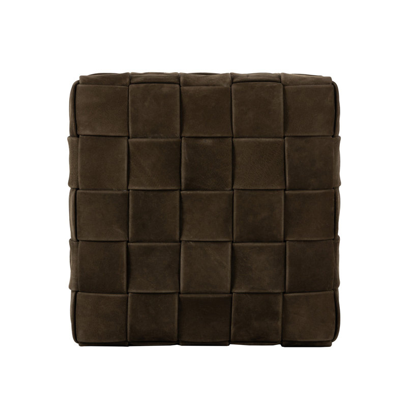 FLORES Square Ottoman, Chocolate Brown