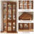 71" Tall Corner Cabinet with Multi-Colour LED Lights, 5-Tier Corner Display Cabinet with Doors